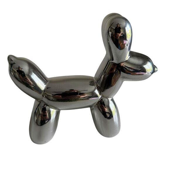 Ballon Dog Silver Sculpture Paper Weight - Picture 1 of 7